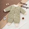 Infant Winter Padded Long Sleeve Romper - Cozy, Warm, and Thickened for Newborns