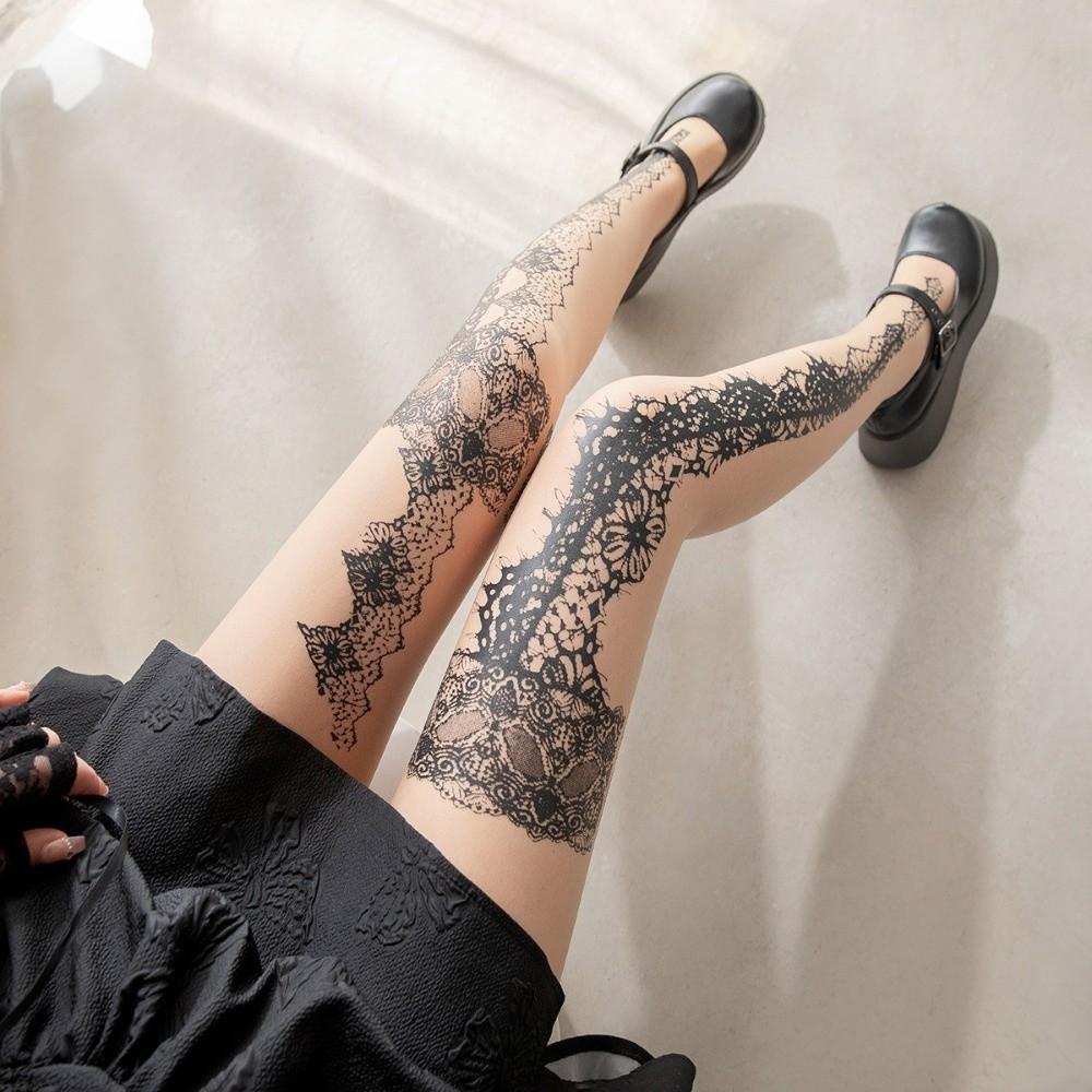 Irregular Pattern Women's Tights Personality Fashion Sweet Cool Silk Stockings Elasticity Breathable Women's Pantyhose