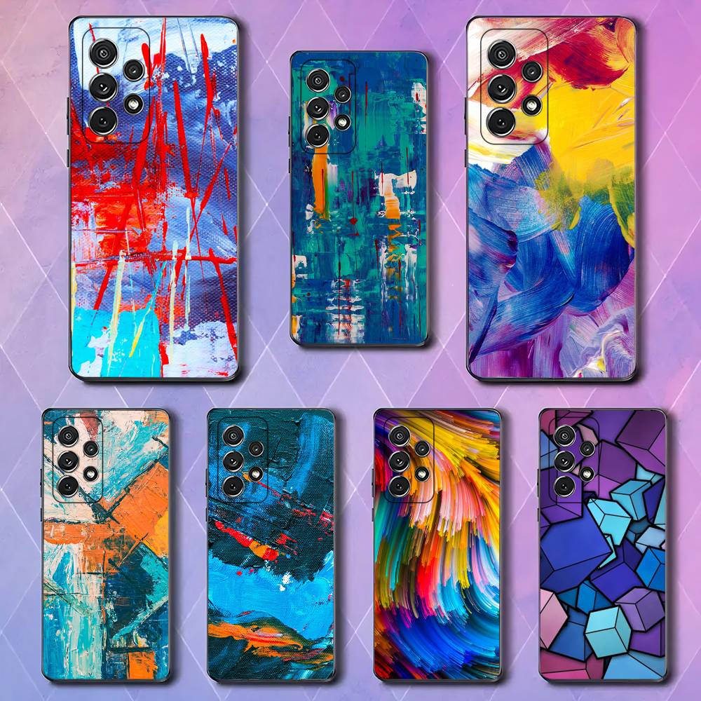 Fashion Colorful Pattern IMD Art For Samsung Galaxy S23 S24 S25 Ultra S22 Plus S21 Black Soft Case Waterproof Soft Case