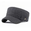 Unisex Winter Warm Woolen Military Cap Retro Flat Top Hat for Men Women Fashion Curved Brim Navy Sailor Cap Casual Peaked Hat
