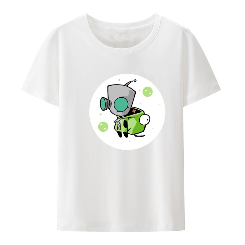 Invader Zim Grafische Kawaii Cartoon Printed Tshirt Top Humor Pattern Street Fashion Graphic Tshirts Print Leisure Hipster Cool