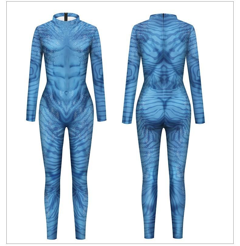 Movie stage suit print avatar with tail armor superhero suit, tights