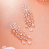 Estele Designer-Ohrringe für Damen mit glänzendem Roségold und Zirkonia-Strängen