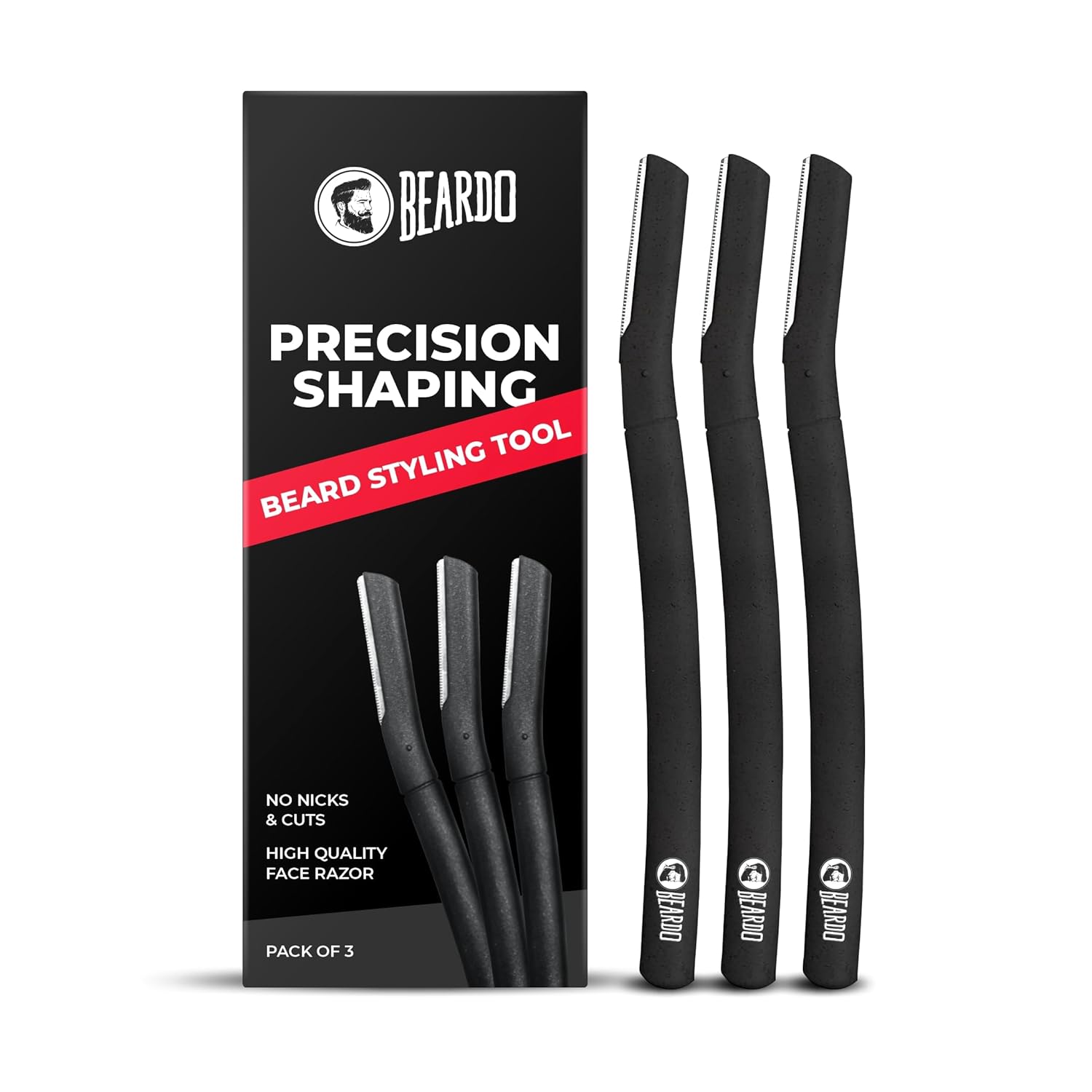 

Beardo Beard Styling Tool For Men Reusable Stainless Steel Razor Shaper Precise Safe Grooming Tool Pack Of 1 X 3 UNITS