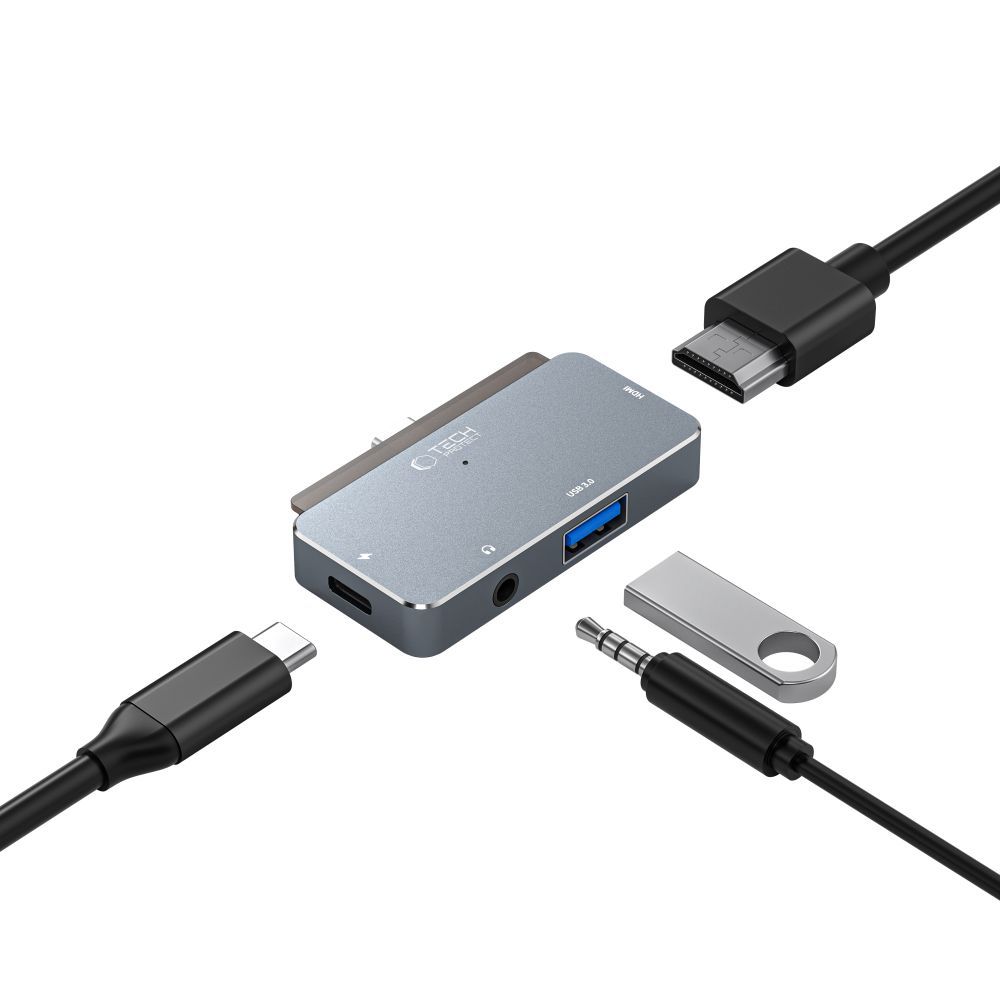 Tech-Protect V6-Hub Adapter 4In1 Grey