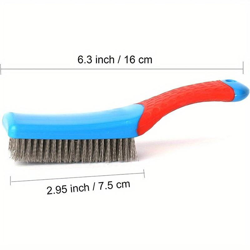 Perfect for Removing Rust Welding Slag Dirt and Paint Heavy Duty Stainless Steel Wire Brush with Comfortable Plastic Handle