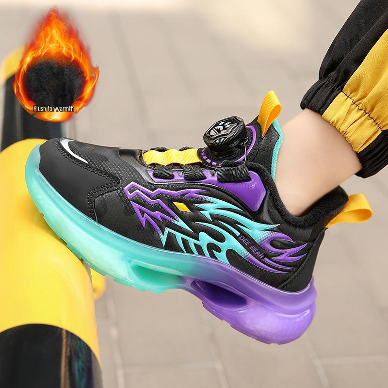 Boys' Winter Warm Sports Shoes 2025, Non-Slip Velvet Cotton Running Shoes for Kids