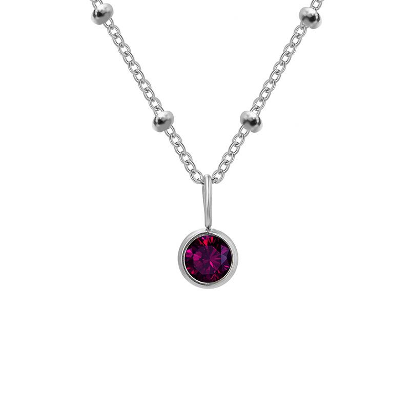Collier eManco pour femme européen/américain pierre de naissance de décembre - Design tendance incrusté de diamants