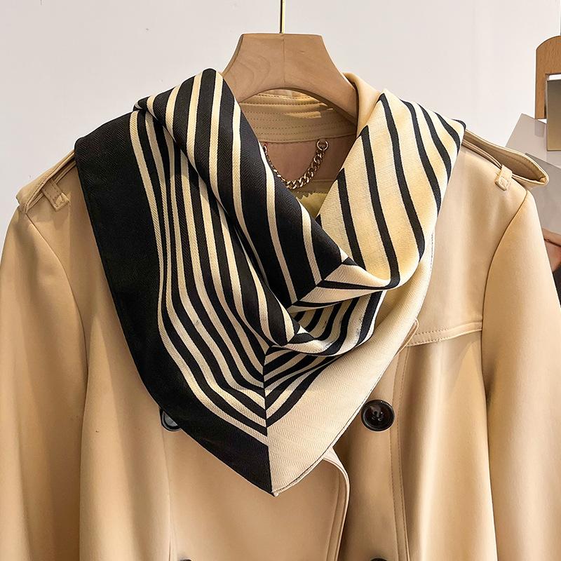 New Women's Scarf Bandana Headband Flowers Vintage Luxury Summer Beach Square Cotton Handkerchief Bohemia Girl Accessories