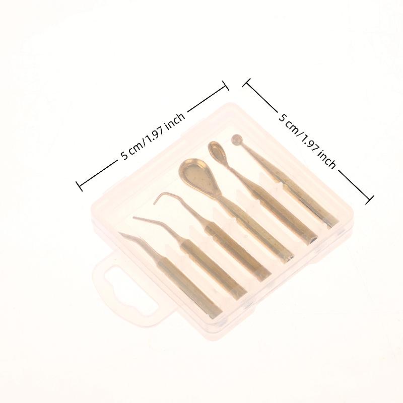 6 Pcs/Box Dental Electric Waxer Tips Dental Wax Carving Knife Pen Pencil Copper Tips For Lab