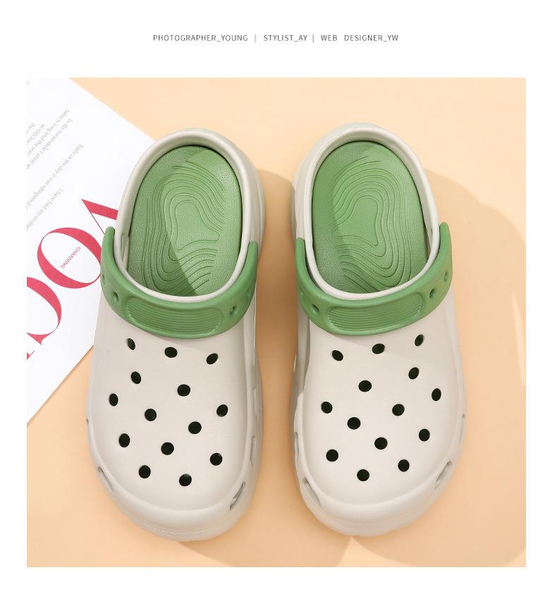 Women's Outdoor Anti-Slip Odor-Resistant Thick-Soled Height-Boost Color-Block Sandals & Summer Slippers