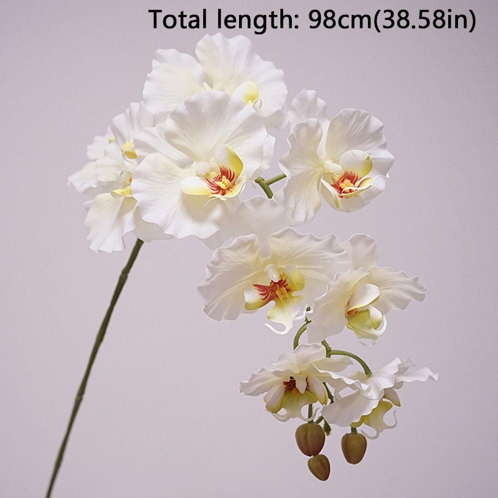 Real Touch Fake Phalaenopsis Flower 9-Heads Silk Phalaenopsis Orchid  Wedding Decoration