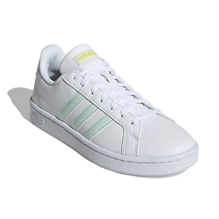 Adidas  Grand Court White Dash Green Women Sneakers Footwear-White Shock-Yellow EG7643