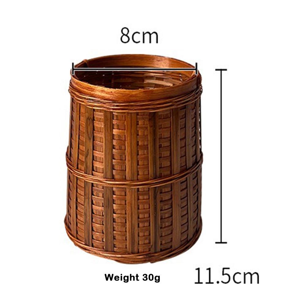 Bamboo Woven Cup Holder Rack Retro Tea Cup Storage Box Convenient Paper Cup Dispenser  Tea Ceremony