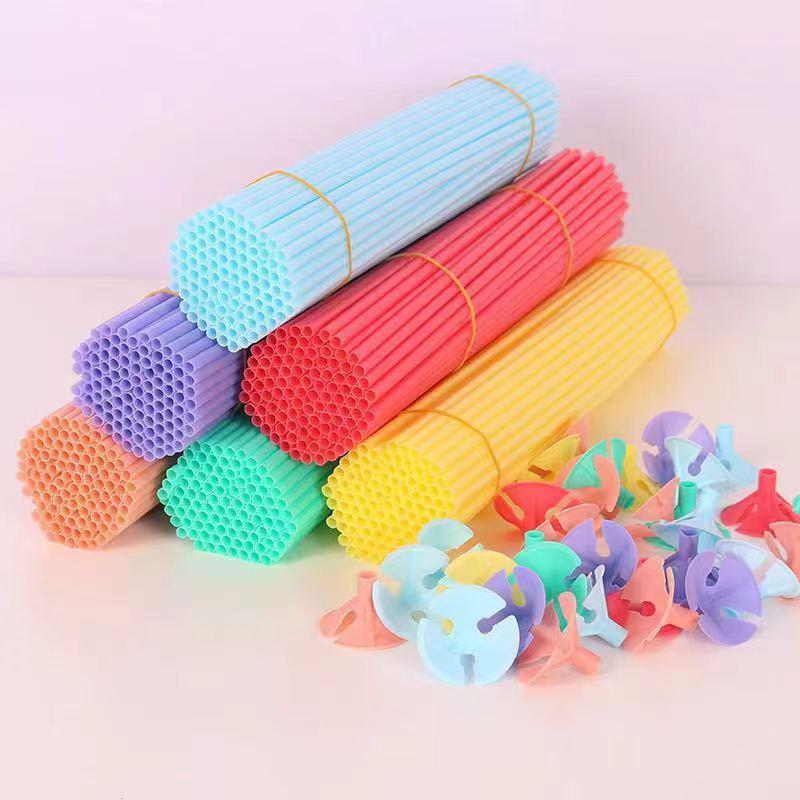 Macaron Colored Balloon Handheld Stick Holder (32cm/40cm) – Bouquet & Advertising Support Stick