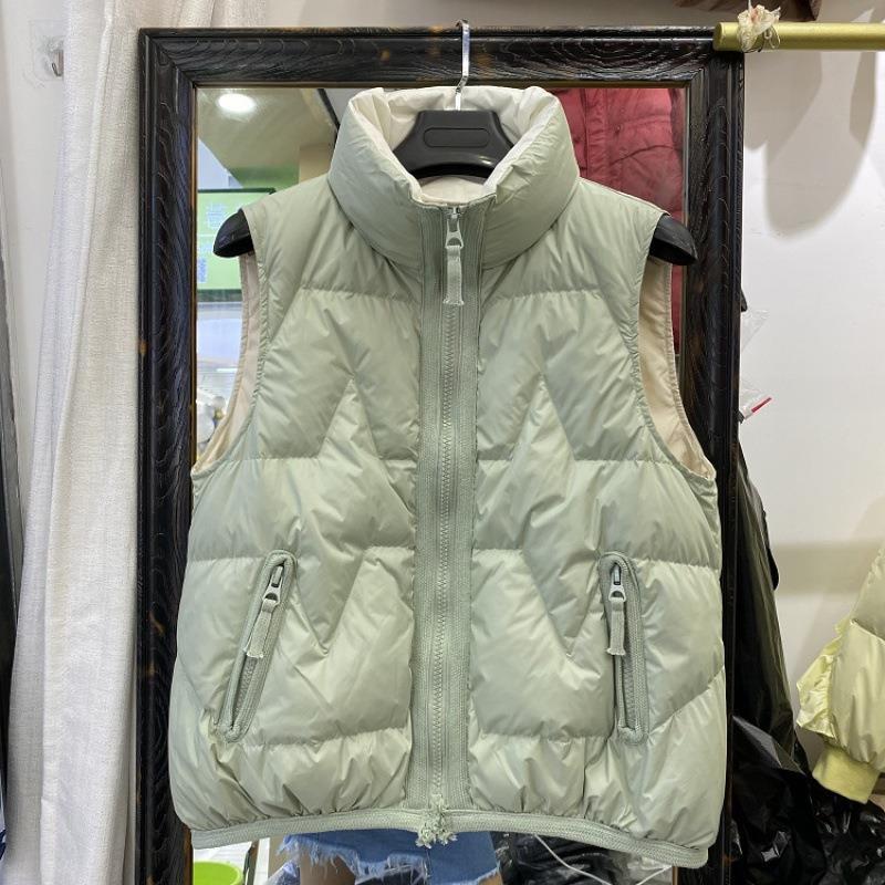 Women's Lightweight White Duck Down Vest - European Style Winter 2023 Gilet Jacket