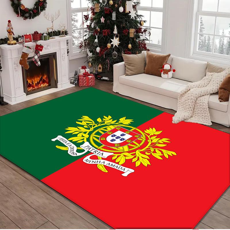 1PC Rug Portuguese Coat Of Arms Carpet, Chair Rug,Area Rug for Office Bedroom Living Rooms Bedroom, Doormat Decor Christmas Fan Gifts