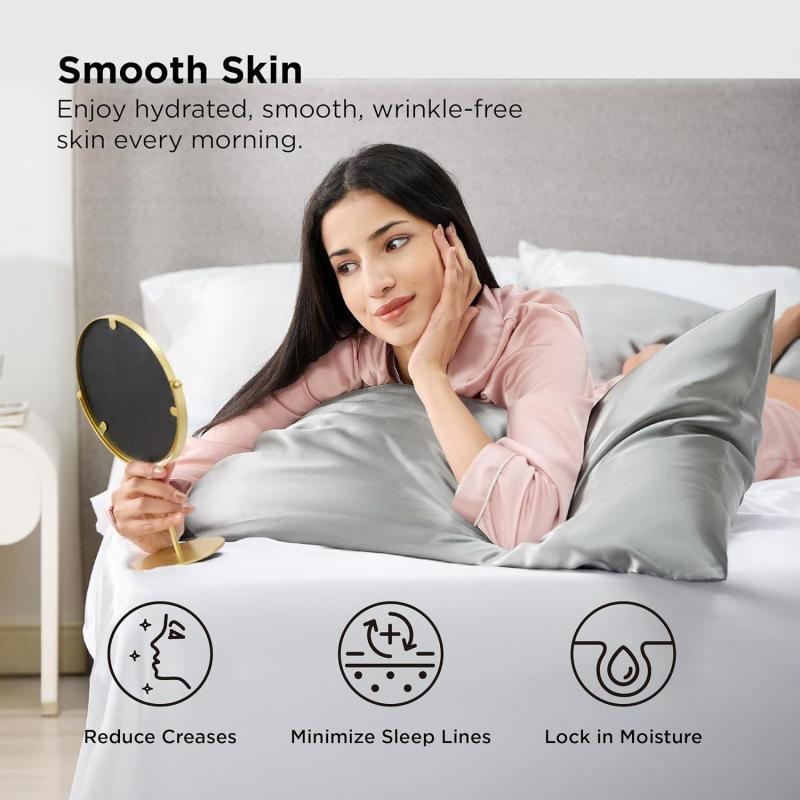 1Pair Standard 51x66cm Pillowcase Silk Pillow Cover Silky Satin Hair Beauty Pillow Case Comfortable Pillow Case Home Decoration