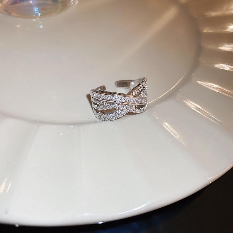 Zirconia Diamond Geometric Heart Open Ring - Fresh High-end Jewelry for Index Finger