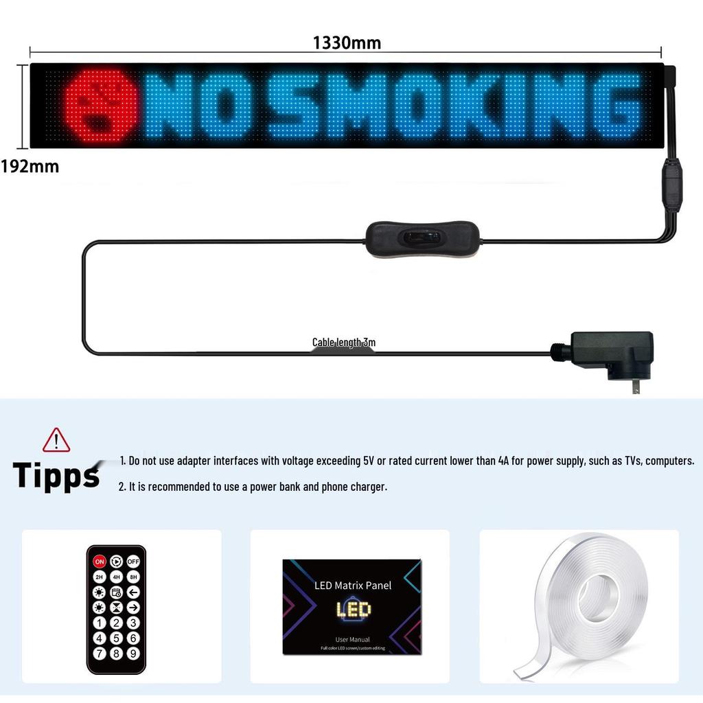 Bluetooth Controlled LED HD Flexible Advertising Display for Shopfronts