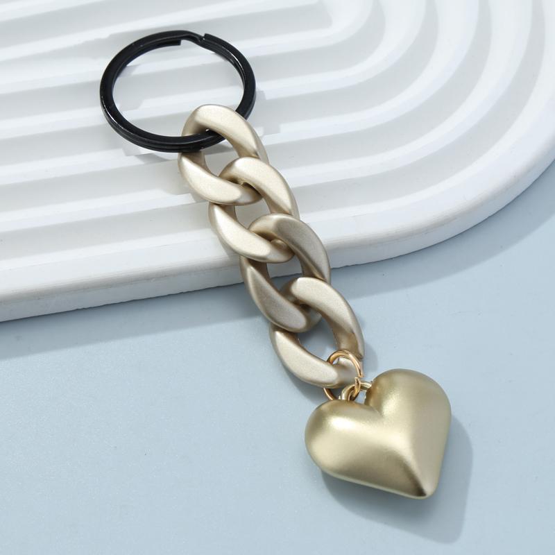 Handmade Heart Keychain Acrylic Plastic Link Chain Key Ring For Women Girls Handbag Pendant Accessorie Car Keys Jewelry Gifts