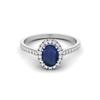 Solitaire 7x5mm Oval Blue Sapphire 925 Sterling Silver Anniversary Women Ring
