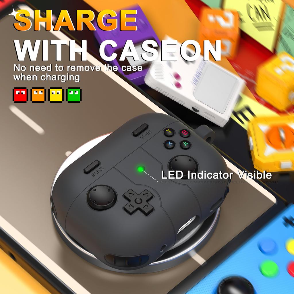 for Airpods Pro 3 Case with Keychain Soft Silicone Protective Classic Game Console Design Case Cover for Airpods Pro 3 (Black)