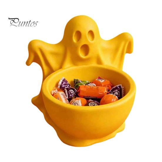 Functional Autumn Home Decor 3D Printed Ghost Candy Bowl for Halloween Party Decorations, Multi-functional Desktop Storage Organizer Trinkets