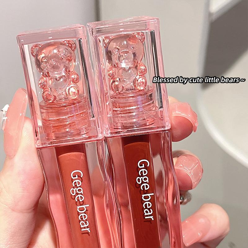 GEGE BEAR Spiegel Lip Gloss Feuchtigkeitsspendende Glas Lippenstift Lang anhaltende Farbe Lippen