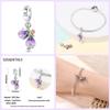 Fashion 925 Silver Spring Colorful Butterfly Flowers Charms Beads Fit Qikaola Original Bracelets Fine DIY Jewelry