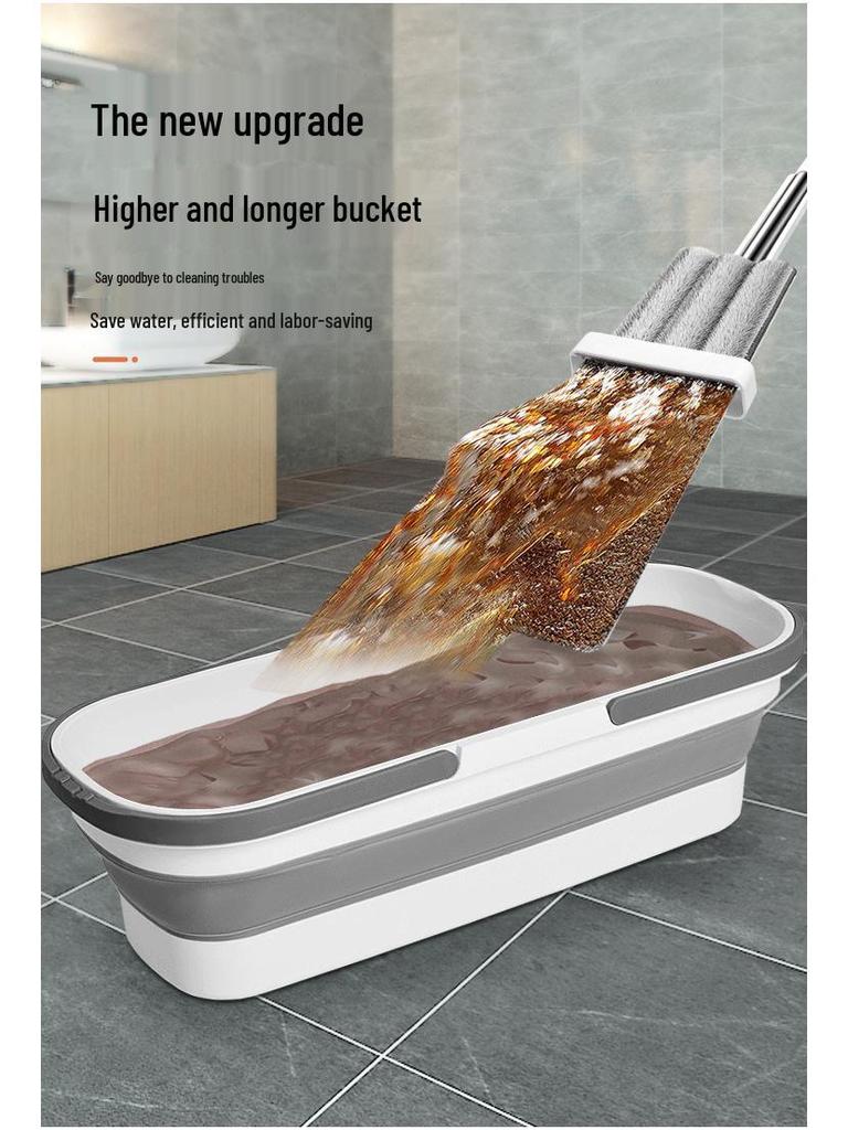 60cm Extra Large Foldable Rectangular Plastic Mop Bucket for Household Storage and Washing