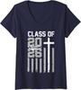 Senior Class of 2026 Christian American Flag 2026 Graduati Ladies' V-Neck Tshirt
