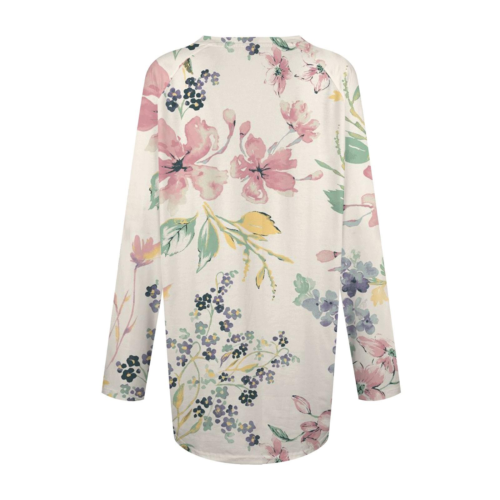 Женская осенне-зимняя повседневная длинная свободная футболка с длинными рукавами — фото 4