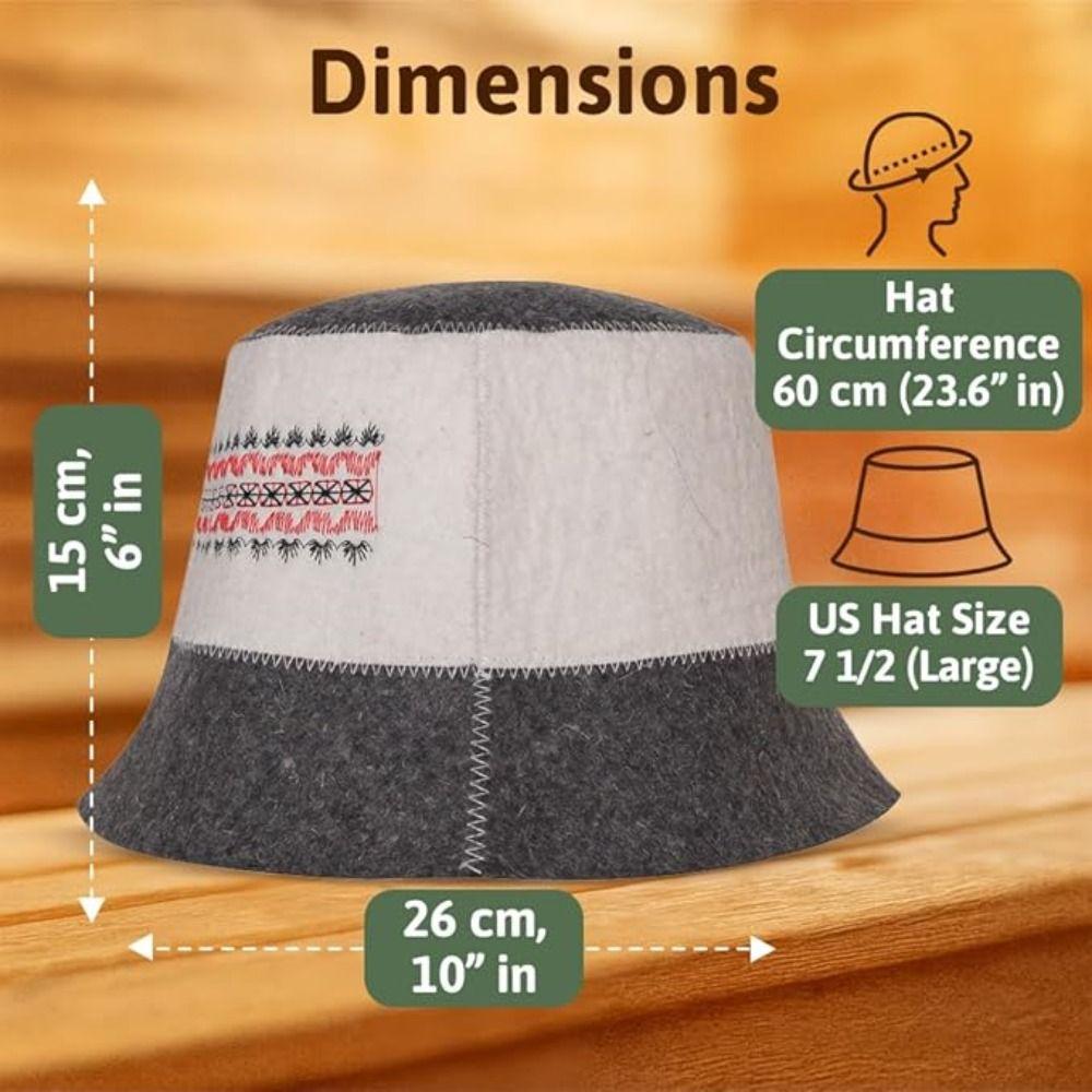 Wool Felt Material Wool Felt Hat Heat Resistant Banya Cap New Sauna Hat  Steam Room Use