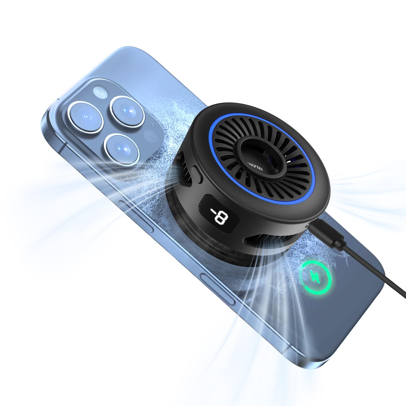 

Smartphone Cooling Fan New Version with Wireless Charging Instant Cooling with Semiconductor Peltier Cooling Mode Compatible with [2026 2.0 Function]