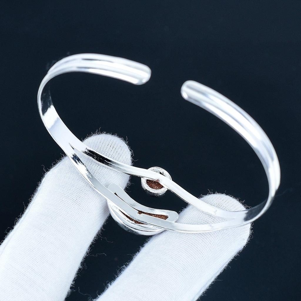 Red Sunstone Gemstone Handmade Cuff Bangle 925 Sterling Silver Cuff Bangle, Red Sunstone Bracelet For Wife, Unisex Bangle, Valentine's Day Gift