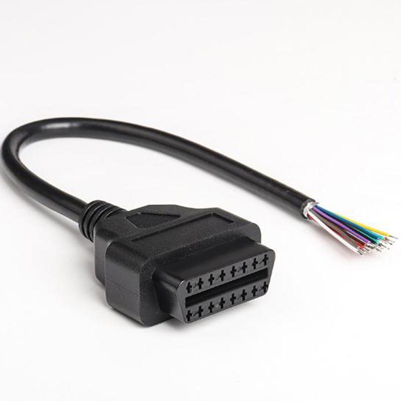Connecteur Femelle OBD2 16 Broches Pour Voiture - Kit Avec Bornes Et Clips De Fixation