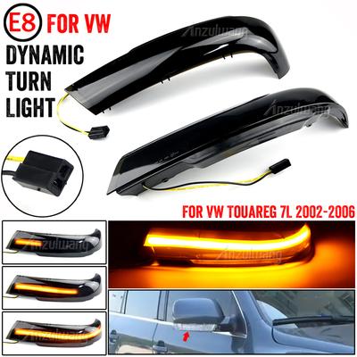2 szt. Dynamiczne kierunkowskazy LED w lusterku wstecznym migające dla VW Volkswagen Touareg I MK1 7L 2002 2003 2004-2006
