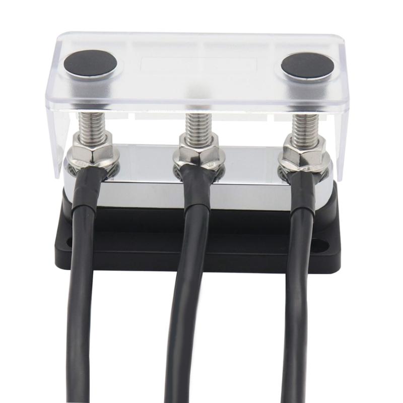 3/8" 3 Stud Power Distribution Block,Bus Bar with Cover ,High Current Wiring Stud for Marine Boats Automobiles