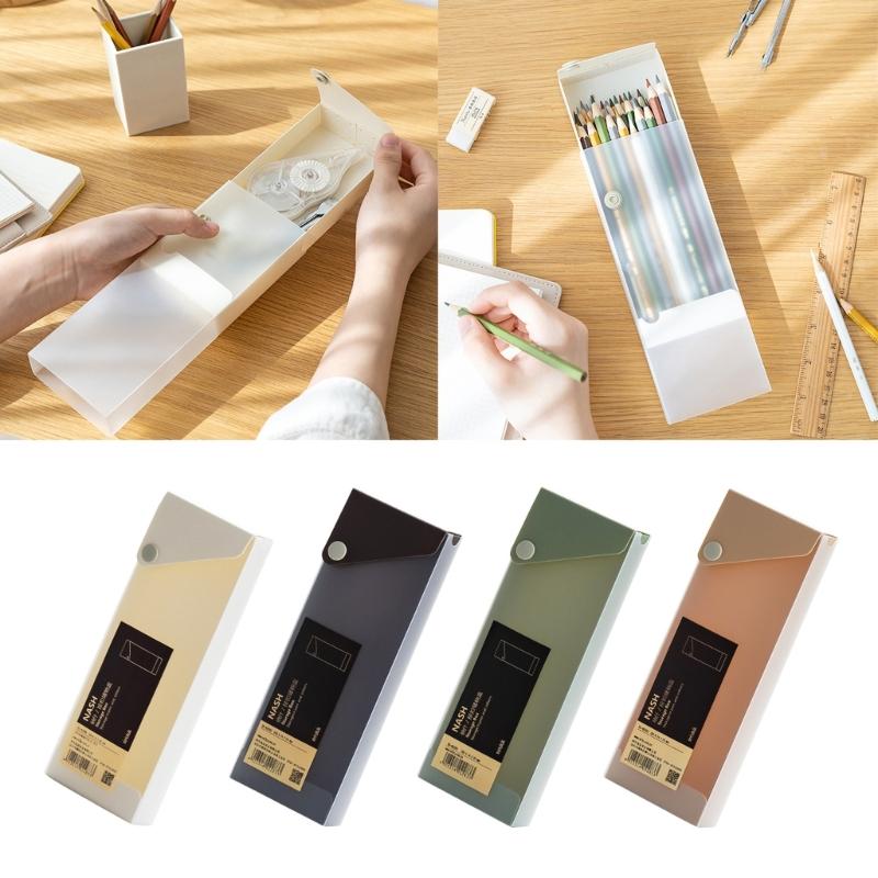 2Pcs Plastic Pencil Box Large Capacity Pull out Pen Case Sketch Pencils Organiser Case Coloring Pencil Container