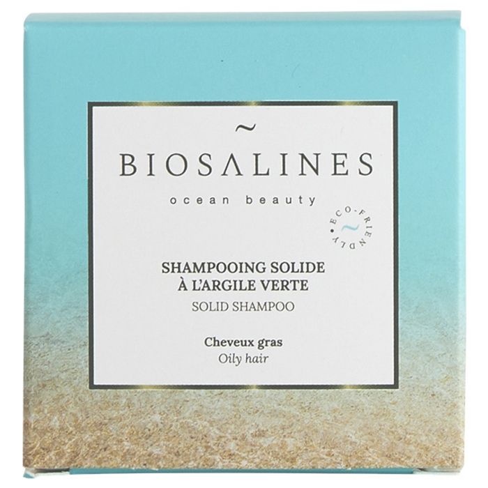 Biosalines Shampooing Solide Cheveux Gras À l'Argile Verte 75g