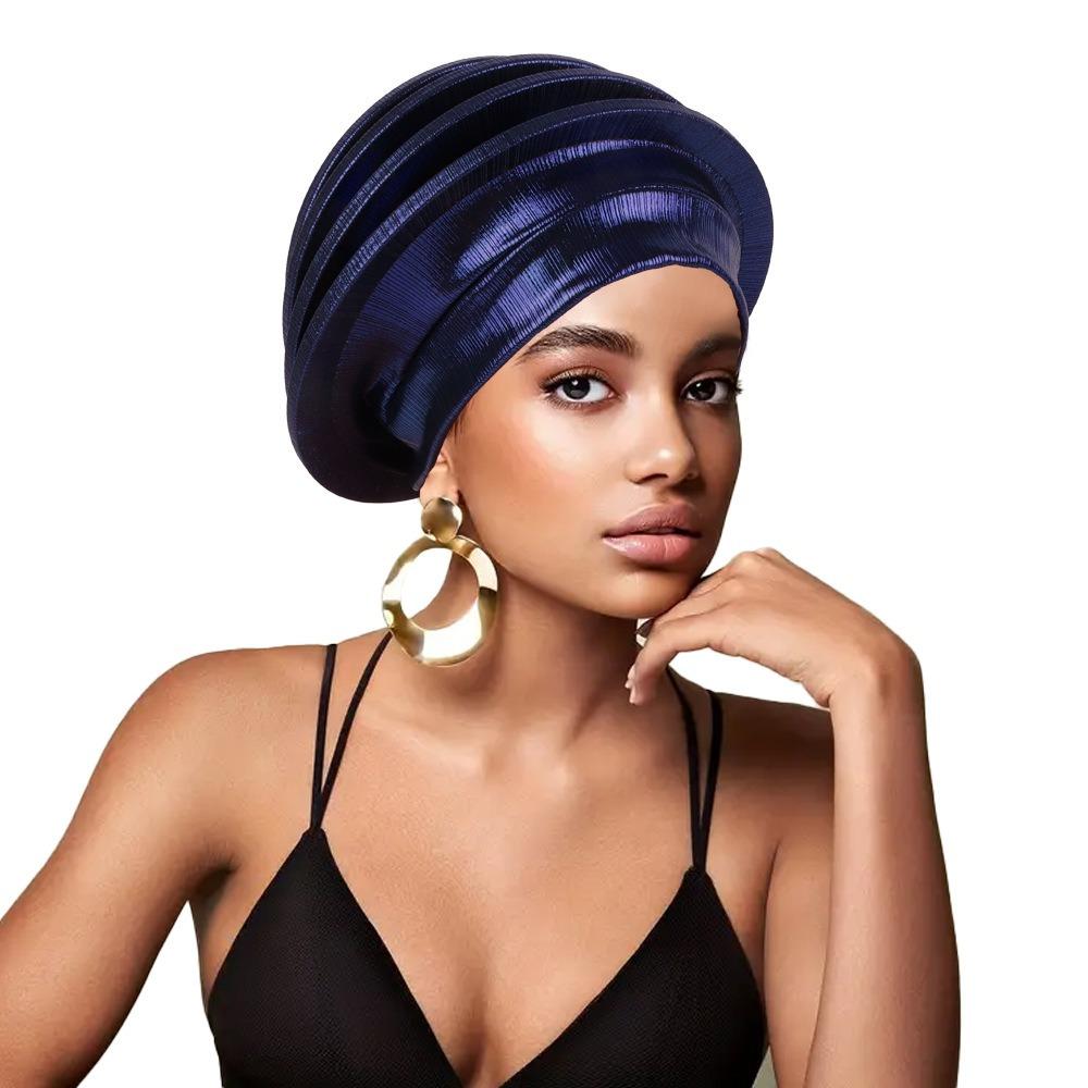 Traditional Spiral Beret Solid Color Nigeria Headpiece  Wedding Party African Lady Use