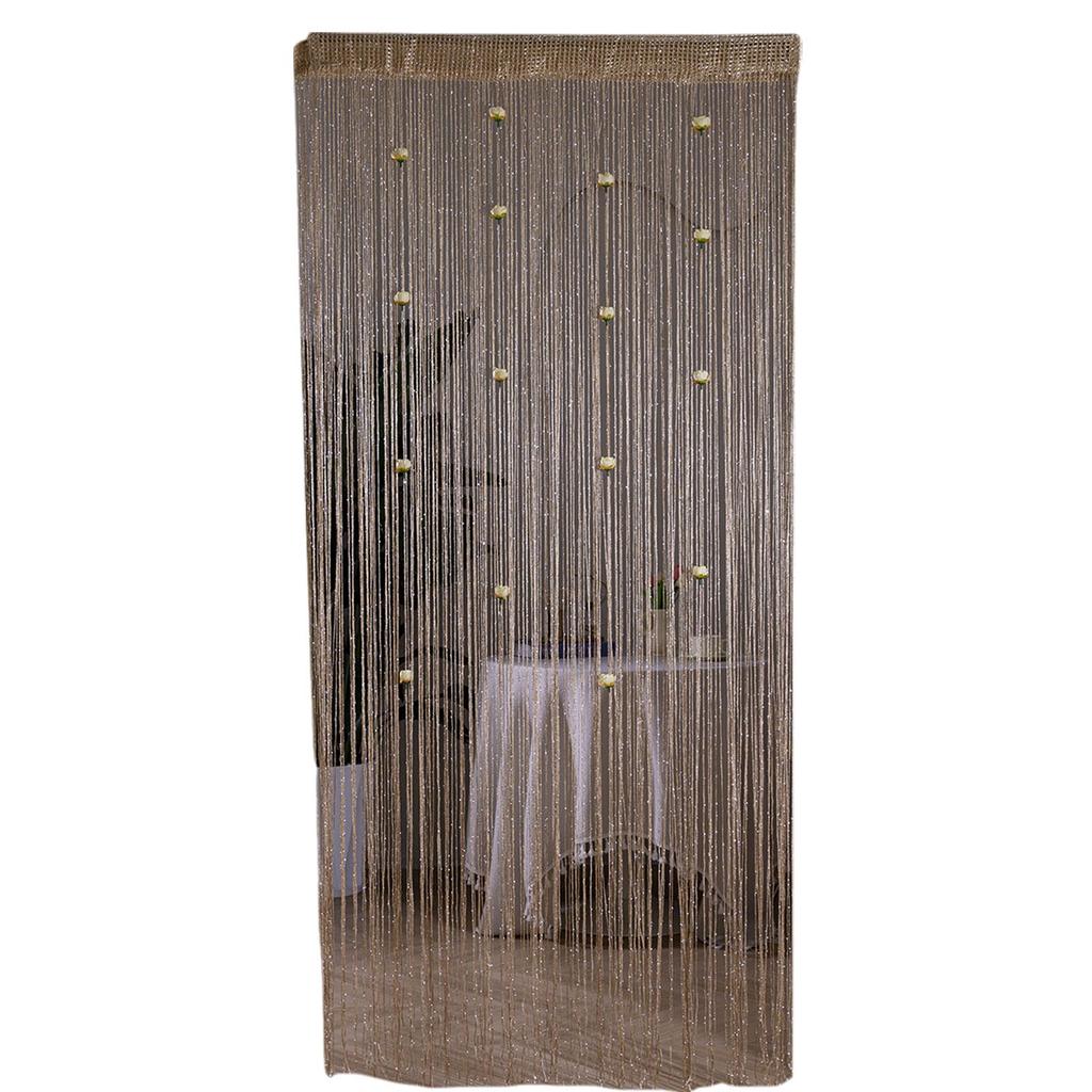 Elegant Rose Thread Curtains Bright Color Not Easy To Fade Vertical Look Encrypted Door Curtains