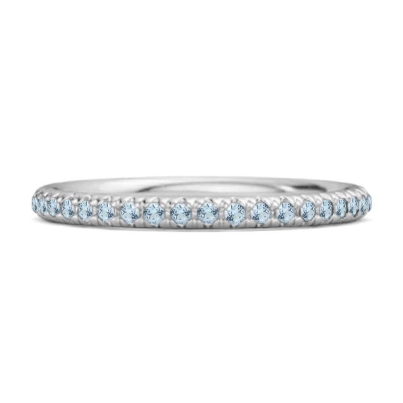 

Blue Topaz Eternity Band Ring - Sterling Silver 11 біле золото кольору