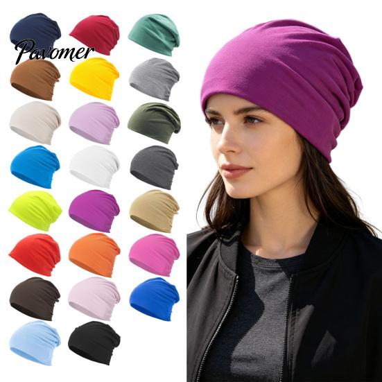 Breathable Fabric Sun Protection Hat Slouchy Hip-Hop Hat, Solid Color Soft Chemo Headwear, Temperature Locking Winter Lightweight Cancer Cap for Women