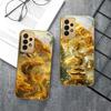 Mythical Golden Dragon For Samsung A 01 52S A04 A05S A10 A12 13 22 23 24 36 42 M02 Note 10 20Ultra 8 9 Golden glass phone case