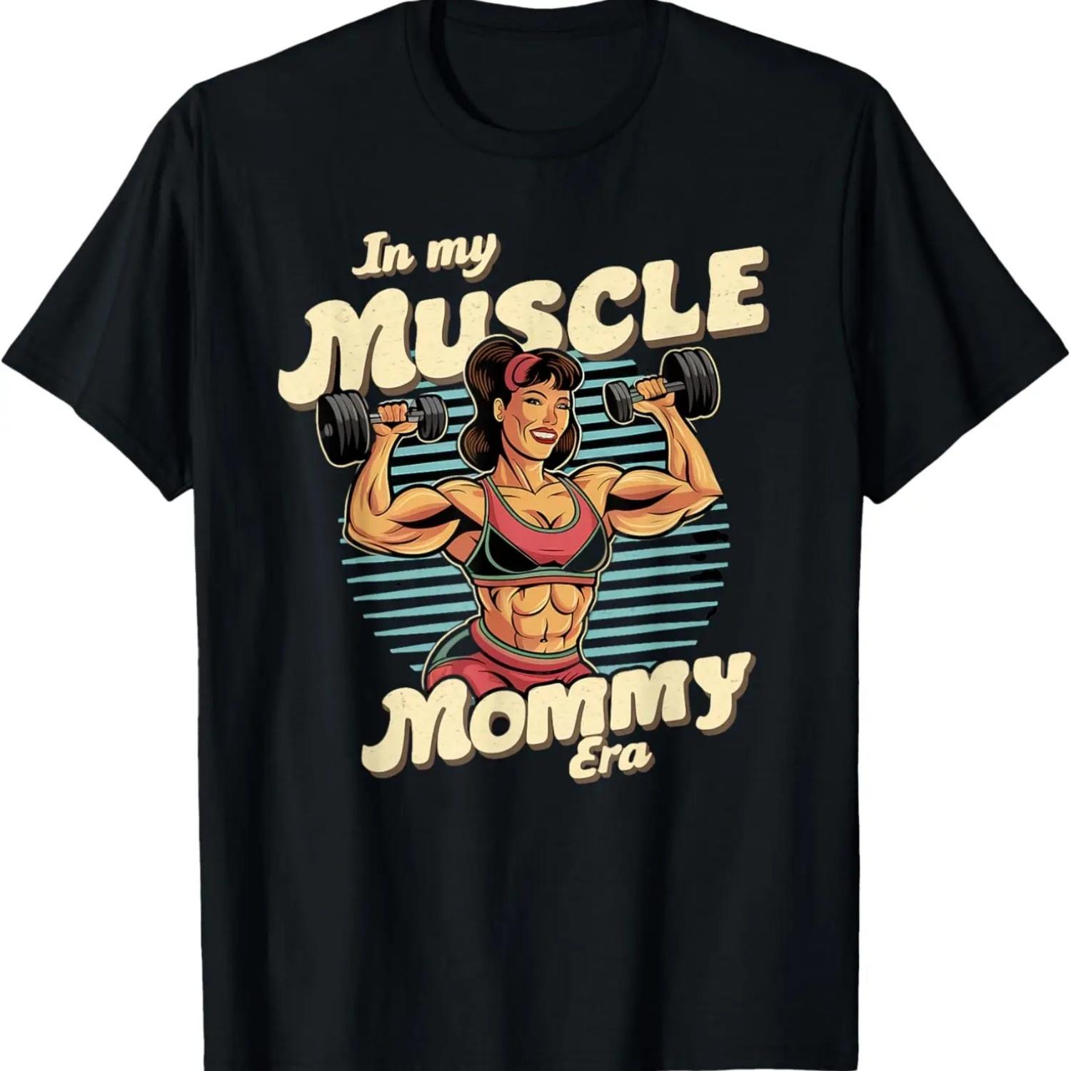 

In My Muscle Mommy Era Retro Weightlifting Muscle Mommy T-Shirt S чёрный