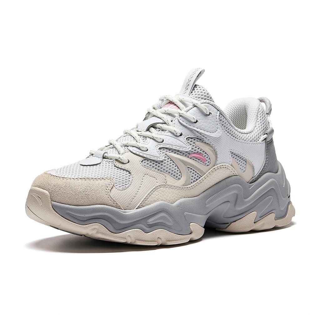 Anta Star Tracing Slip Resistant Abrasion Resistant Casual Shoes Women's Sand Grain Gray/Chalk 922548831-1