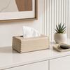 PU Leather Tissue Holder, with Hand-stitched Edges Design, Modern Style Smooth Paper Extraction Tissue Case for Home Office