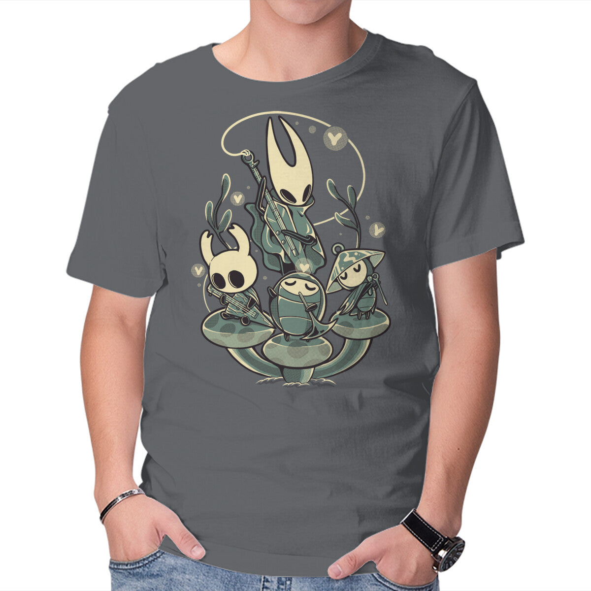 Unisex Crew Neck T-Shirt Hollow Harmony Graphic Short Sleeve Casual Tee XS